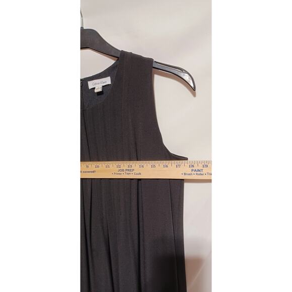Calvin Klein Little Black Dress sz S Silver Stud Detail Lined A-line Tra… - Picture 6 of 8